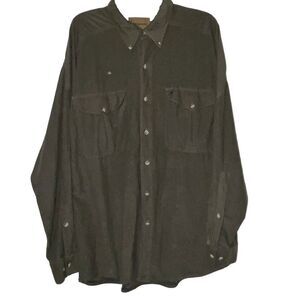 Browning Button Up‎ Shirt Mens XL Forest Green Long Sleeve Casual Buck Suede